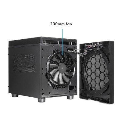 Chieftec The Cube CI-03B-OP, MicroATX, 200mm fläkt - Svart#10