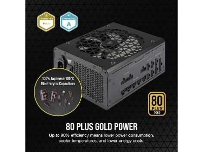 Corsair RM1000x Shift 1000W, ATX, 80PLUS Gold, löstagbara kablar - Svart#4