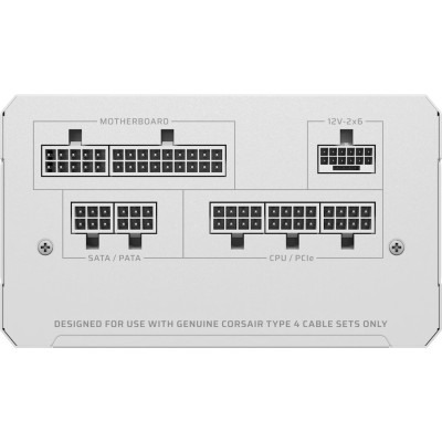 Corsair RM750e (2025) 750W, PCIe 5.1, ATX 3.1, 120 mm fläkt, 80PLUS Gold, semipassivt, löstagbara kablar - Vit#8