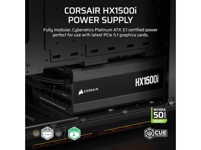 Corsair HX1500i (2025) 1500W, ATX 3.1, 140 mm fläkt, 80PLUS Platinum, löstagbara kablar#3