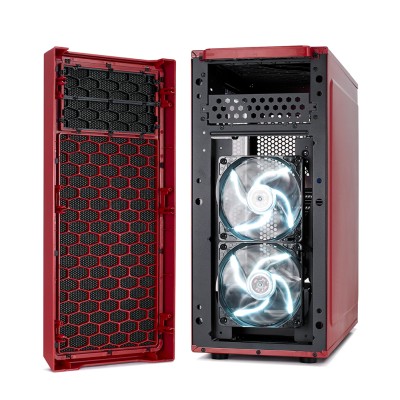 Fractal Design Focus G Mystic Red, ATX, 2x120mm LED-fläktar - Röd#9