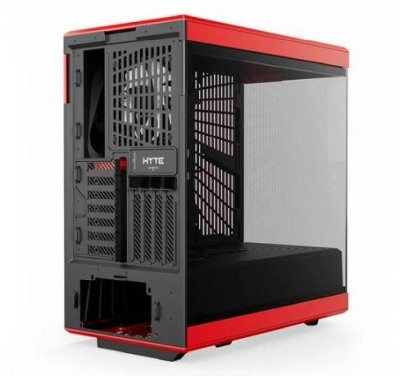 Hyte Y40 Red Midi Tower, ATX, Panoramic Glass, inkl. PCIe 4.0 riser - Svart/Röd#6