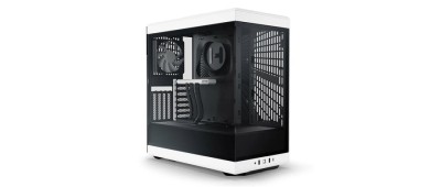 Hyte Y40 White Miditower, ATX, Panoramic Glass, inkl. PCIe 4.0 riser - Svart/Vit