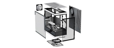 Hyte Y40 White Miditower, ATX, Panoramic Glass, inkl. PCIe 4.0 riser - Svart/Vit#8