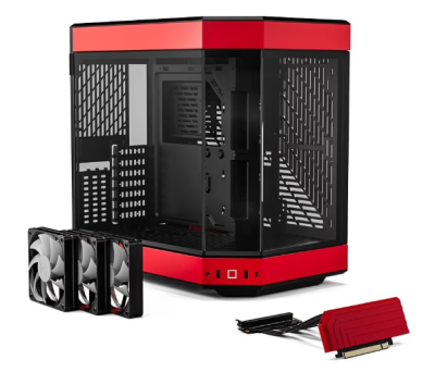 Hyte Y60 Midi Tower, ATX, Tempered Glass - Svart/Röd#2