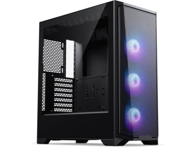 Phanteks Eclipse G370A Mid Tower Case, Temp Glass, Fan x 3, Black