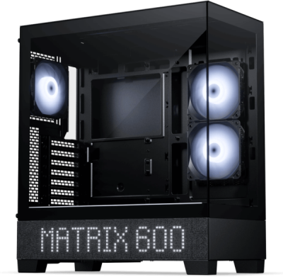 Phanteks XT View LED Matrix, TG, DRGB, ATX - Svart