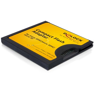 DeLOCK adapter för att kunna köra ett mSD/mSDHC/mSDXCkort i en CF-slot