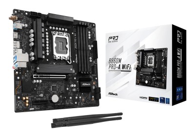 ASRock B860M Pro-A WiFi Moderkort LGA 1851, micro ATX, B860, DDR5, 1x PCIe 5.0, 3x M.2#2