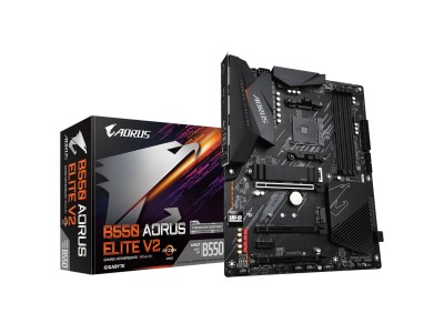 Gigabyte B550 AORUS ELITE V2, AMD Socket AM4, ATX, 4xDDR4, PCIe 4.0, 2xM.2 + SATA3 RAID, HDMI/DP, 7.1-ljud, USB-C, 2.5Gbe LAN, RGB Fusion 2.0