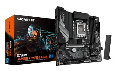 Gigabyte B760M GAMING X WIFI6E GEN5, Intel LGA1700, 2xPCI Express, MicroATX, 4xDDR5, 2xM.2 + SATA3 RAID, HDMI/DP, USB-C, 2.5Gbe LAN, WiFi 6E, Bluetooth 5.3, RGB Fusion#1