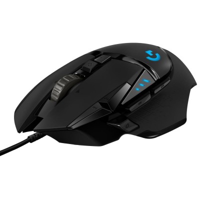 Logitech G502 HERO, 25600 dpi, ställbar vikt, 11 programmerbara knappar, HERO-sensor, Lightsync RGB