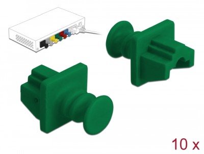 Delock Dust Cover for RJ45 jack 10 pieces - Grön