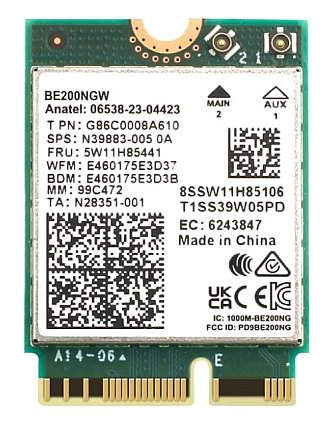 Intel Wi-Fi 7 BE200, WiFi 7, Bluetooth 5.4, M.2 2230
