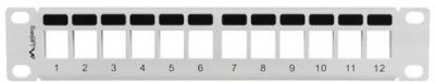 10" Patchpanel Lanberg, 12 portar, Keystone, 1U, metall - Grå#3