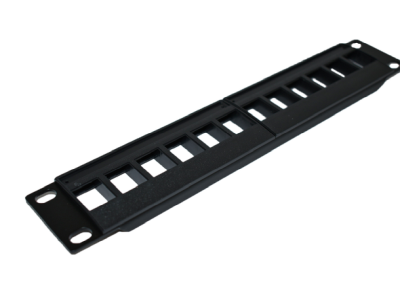 10" Patchpanel LinkIT, 12 portar, Keystone, 1U, metall - Svart#2