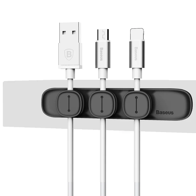Baseus Peas Magnetisk kabel Organizer Cable Clip svart