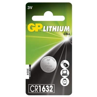 GP Lithium Cell Battery CR1632, 3V