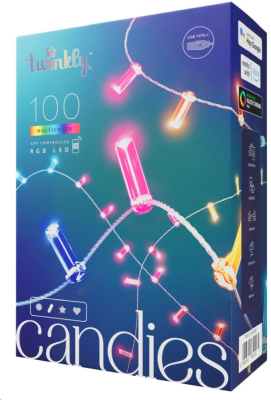 Twinkly Candies Candle 100 LED RGB 6m, inomhusbruk, BT/Wifi
