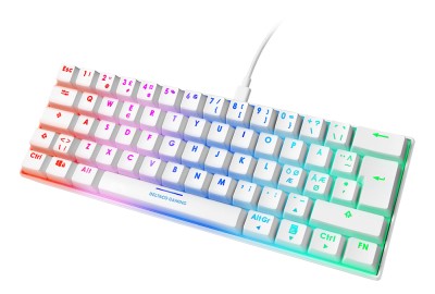 Deltaco WK85R mekaniskt tangentbord i 60% layout, RGB, röda brytare - Vit