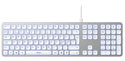 Deltaco Wired Low-Profile Aluminium Keyboard, USB-A/USB-C, bakgrundsbelysning