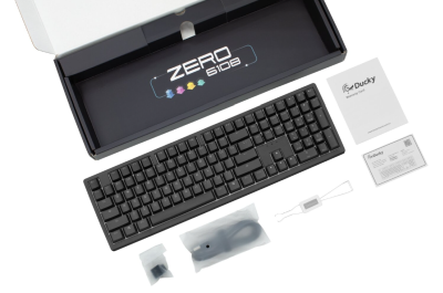 Ducky Zero 6108 Classic Fullsize Wireless (Tri-mode) RGB, Cherry MX2A Red - Svart#3