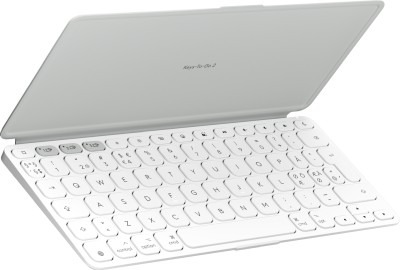 Logitech Keys to go 2, Ultra-portabelt tangentbord, Bluetooth, för iPad/iPhone, nordiskt - Ljusgrå