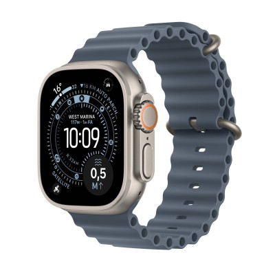 Apple Watch Ultra 3&nbsp;GPS + Cellular&nbsp;49mm&nbsp;Naturlig Titanboett med Ankarblå Havsband#1