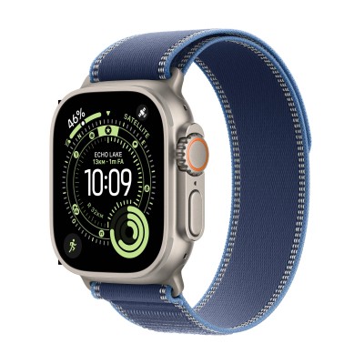 Apple Watch Ultra 3&nbsp;GPS + Cellular&nbsp;49mm&nbsp;Naturlig Titanboett med Blå/Klarblå Terrängloop - M/L#1