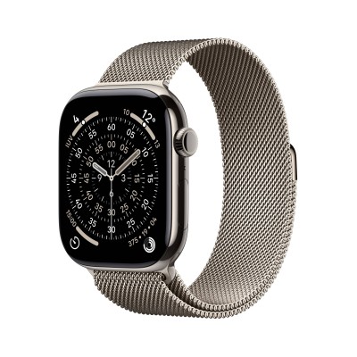 Apple Watch Series 11 GPS + Cellular 46mm Naturlig Titanboett med Naturlig Milanesisk loop - S/M#1