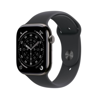 Apple Watch Series 11 GPS + Cellular 46mm Skiffer Titanboett med Svart Sportband - M/L#1