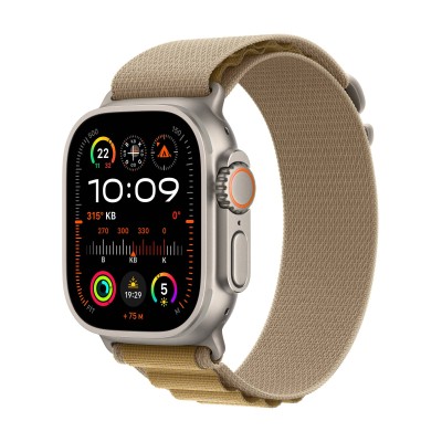 Apple Watch Ultra 2 GPS + Cellular 49mm Naturlig Titanboett med Tan Bergsloop - Large#1