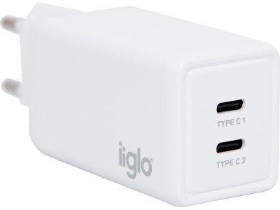 IIglo USB-C 65W Väggladdare - Vit (1st 65w eller 45w+20w)
