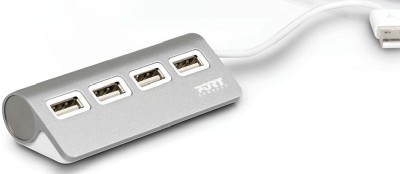 USB 2.0-hub PORT Designs, 4xUSB 2.0 - Silver/vit#2