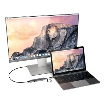 Multi-adapter Satechi Slim, USB-C till HDMI 4K/2xUSB 3.0/USB-C - Rymdgrå#4