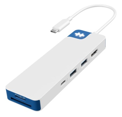 USB-C-hub Hyper HyperDrive Flex 8 Port Hub, 1xHDMI, 2xUSB-C, 2xUSB-A, kortläsare SD/MicroSD - Vit/Blå#1