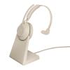 Jabra Evolve2 65 Link380c UC Mono, Bluetooth, inkl. laddningsställ - Beige