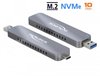 Externt kabinett DeLOCK USB-A/USB-C till M.2 NVMe PCIe SSD, USB 3.2 Gen 2 10Gbps#1