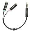 DELTACO, 3,5mm hane till 3,5mm mikrofon och stereo hona, 0,1m, svar#1