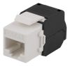 DELTACO Cat6A Keystone-uttag, verktygsfri plast - Vit#1