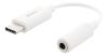 DELTACO USB-C till 3,5 mm adapter, stereo, aktiv, 11 cm, vit#1