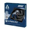 Arctic Cooling P14 Case Fan 140mm w/ PWM control and PST cable Black#6