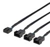 DELTACO splitter för PWM-fläktar, 4-pin till 3x4-pin ho, svart#1