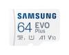 Micro Secure Digital SDXC 64 GB Samsung EVO Plus, 130/130 MB/sek, Class 10, UHS-I V10, U3, A1, inkl. SD-adapter