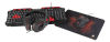 Paket: Deltaco GAMING Kit, 4-i-1, tangentbord+mus+musmatta+headset - Svart/röd