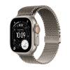 Apple Watch Ultra 3&nbsp;GPS + Cellular&nbsp;49mm&nbsp;Naturlig Titanboett med Naturlig Milanesisk loop - Large