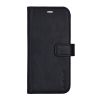 Plånboksfodral RadiCover RFID iPhone 17, läder, 3 st kortfack + sedelficka, MagSerie - Svart