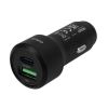 Deltaco USB car charger, 1xUSB-A 18W, 1xUSB-C PD 20W, tot 38W, black#1