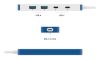 USB-C-hub Hyper HyperDrive Flex 4 Port Combo Hub, 2xUSB-C/2xUSB-A - Vit/Blå#4